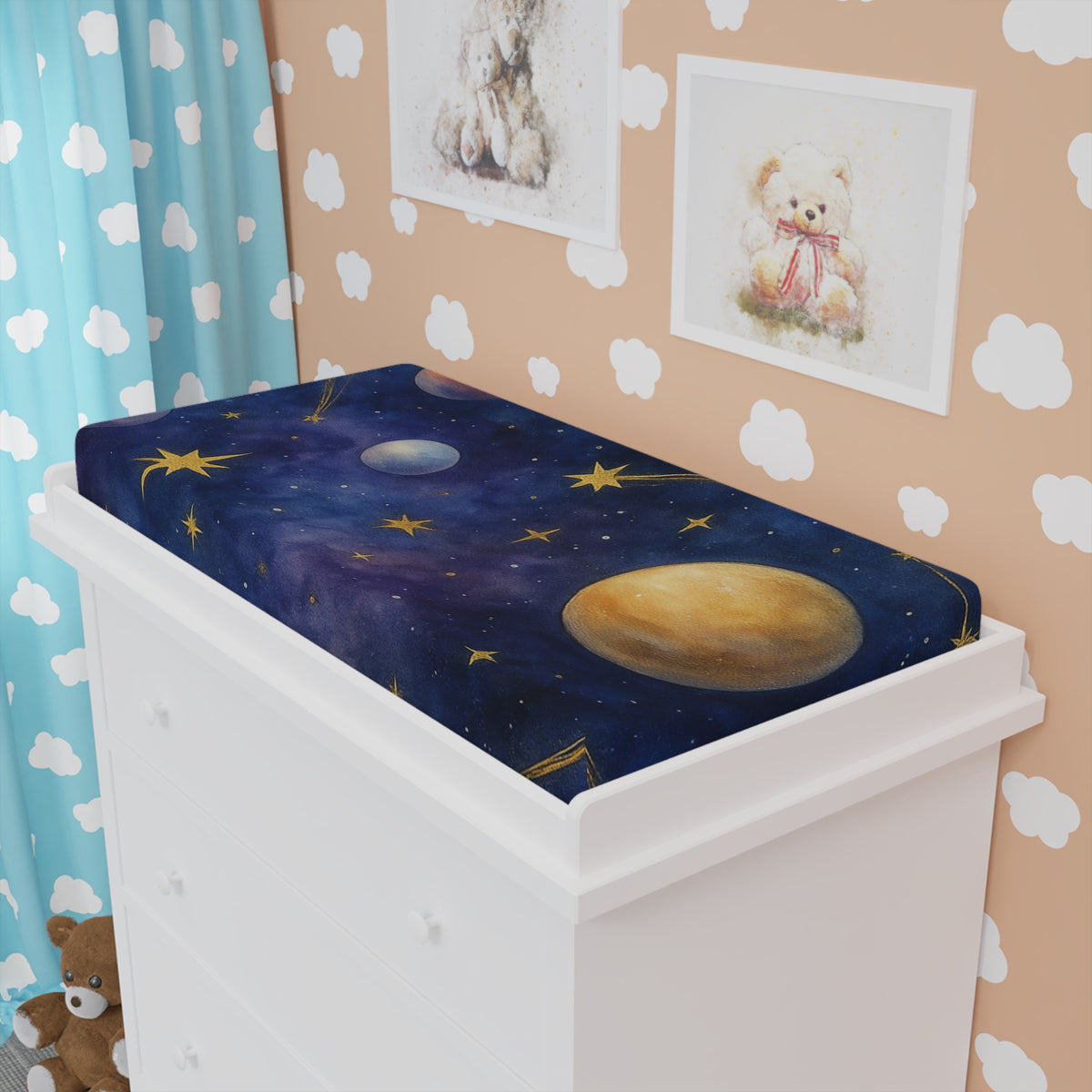 Cosmic Baby-Colección para cuarto de bebé Sueños celestiales_Funda para cambiador de bebé