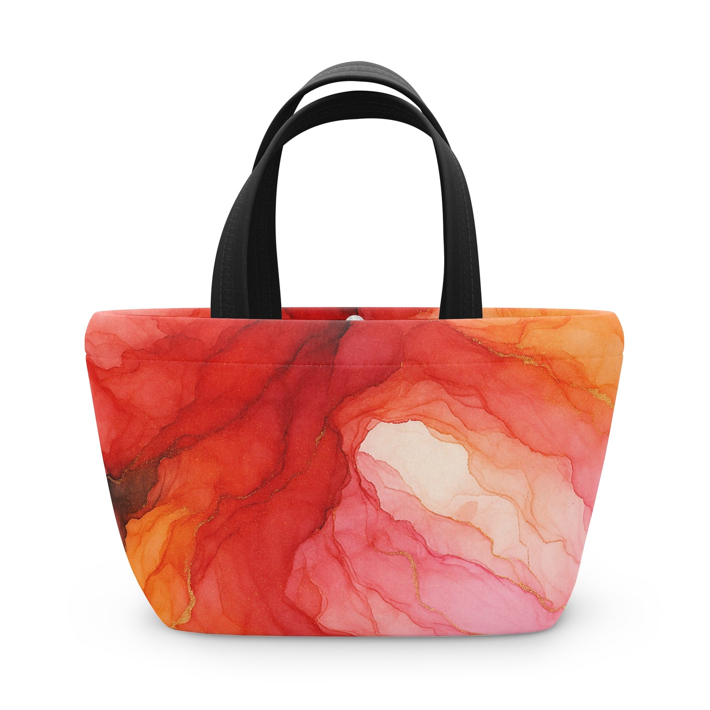 Crimson Harmonies-Abstract Collection- Abstract Lunch Bag – Insulated Tote for Work, School, Picnics, Eco-Friendly Gift, Trendy Storage Solution