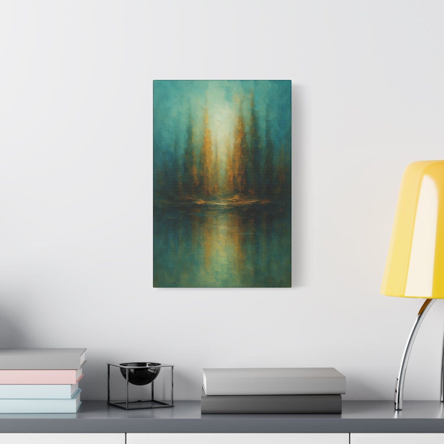 Teal and Gold-Abstract Collection- Canvas Wall Art — Matte Stretched Canvas