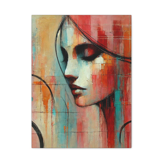 Ecos de gracia - Impresión artística sobre lienzo - Impresión abstracta femenina - Obra de arte calmante y moderna