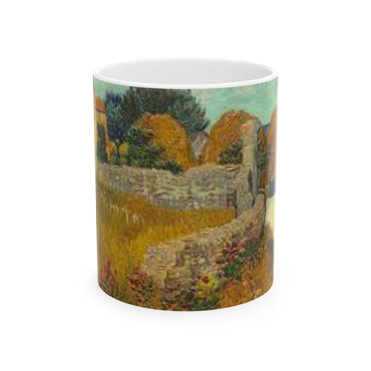 Van Gogh Paisaje 2 - Ecos de los Maestros - Taza de Cerámica — Taza de Café de Prado Sereno y Cielo (11oz, 15oz)