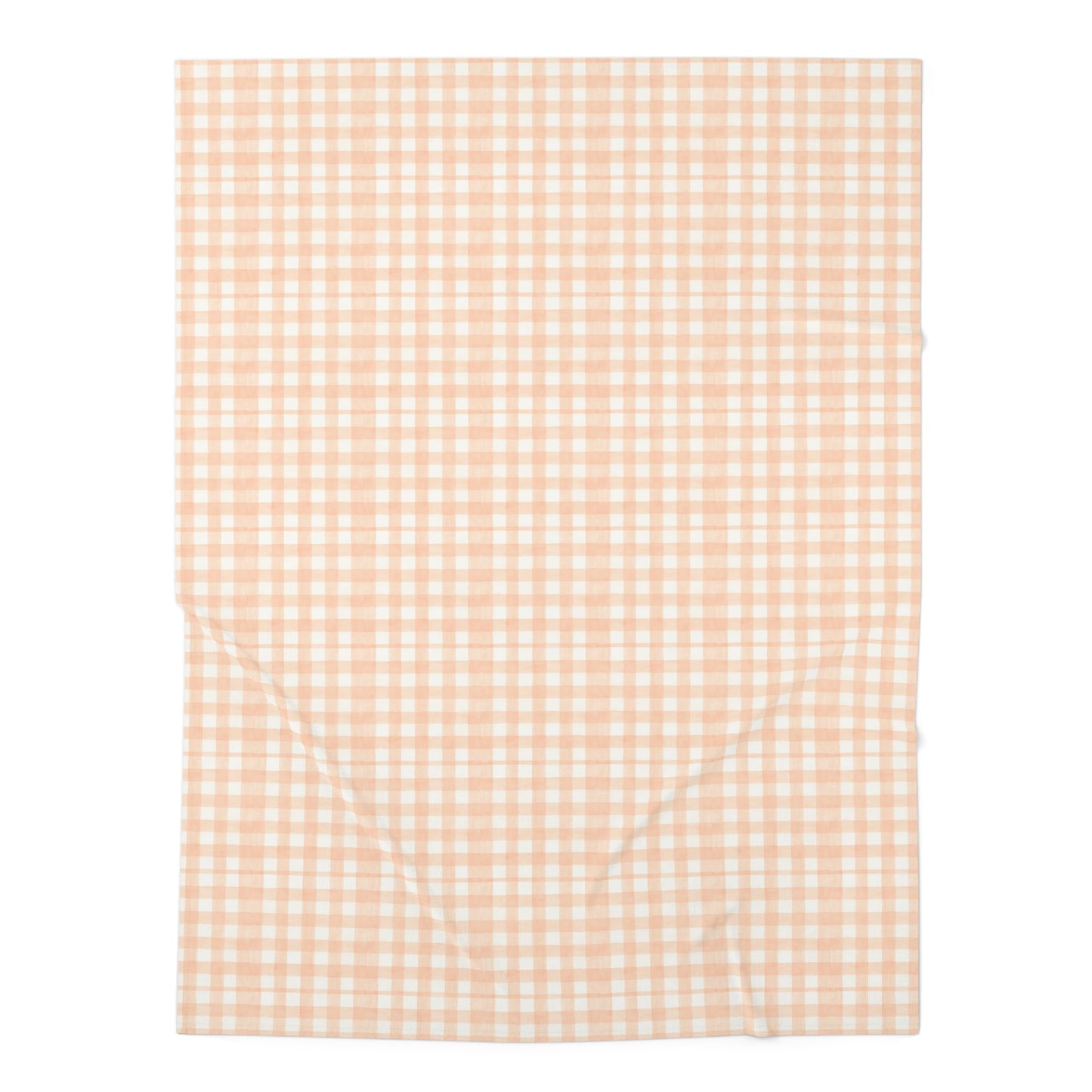 Peach Gingham Baby Swaddle Blanket — Soft Lightweight Newborn Wrap