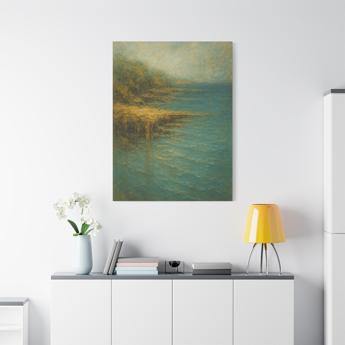 Acantilado Gold Coast-Colección abstracta costera-Lienzo de arte fino