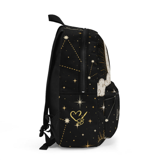 Dream Big Moon Backpack Dark Bag— Celestial Stars 'Dream Big Shine Bright' School Bag