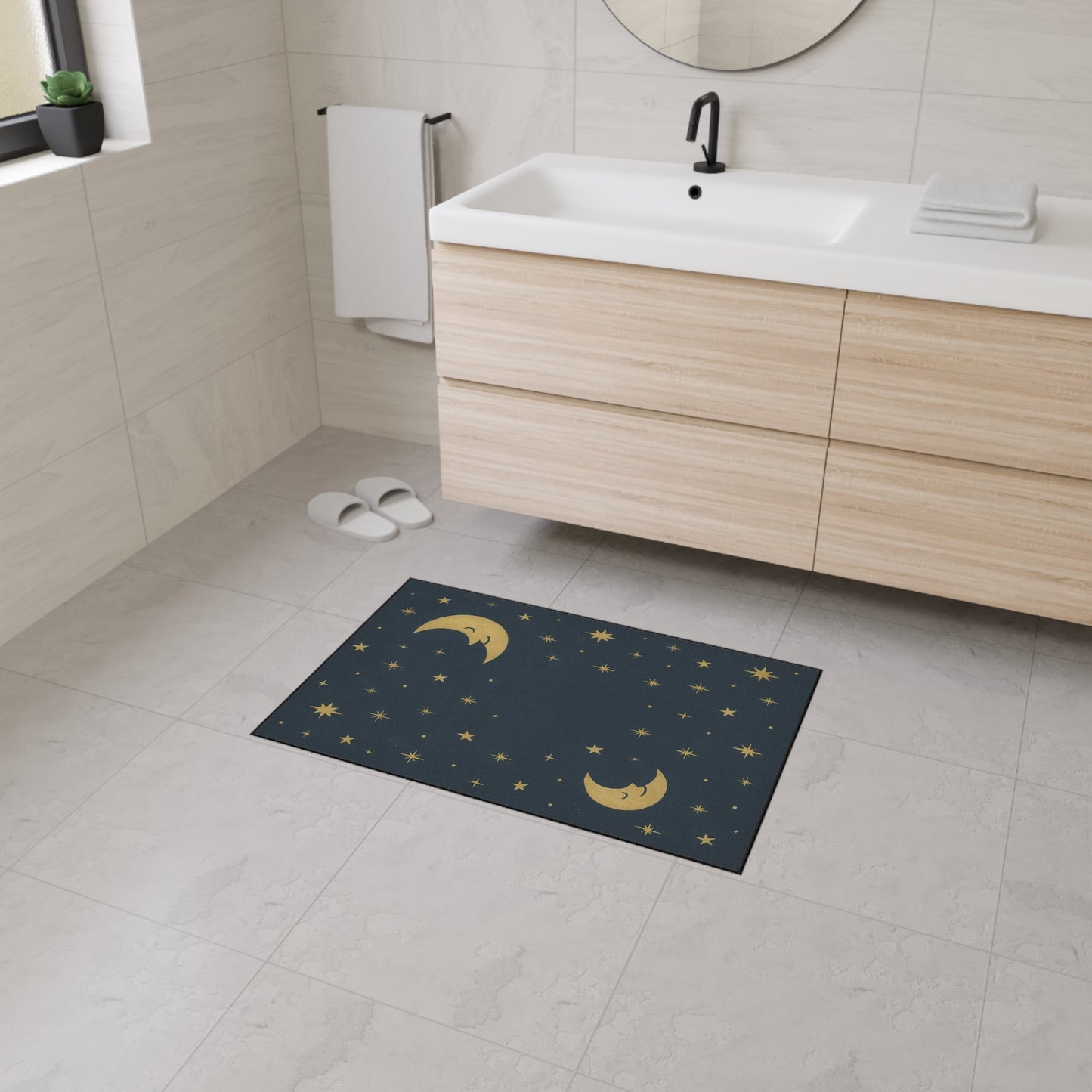 Felpudo resistente To the Moon & Stars — Felpudo de cielo nocturno para entrada, dormitorio o cuarto del bebé