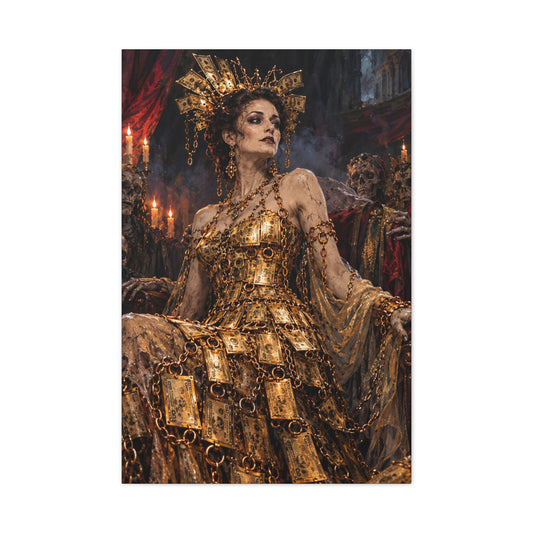 Gilded Dark Fantasy Queen Matte Canvas Wall Art