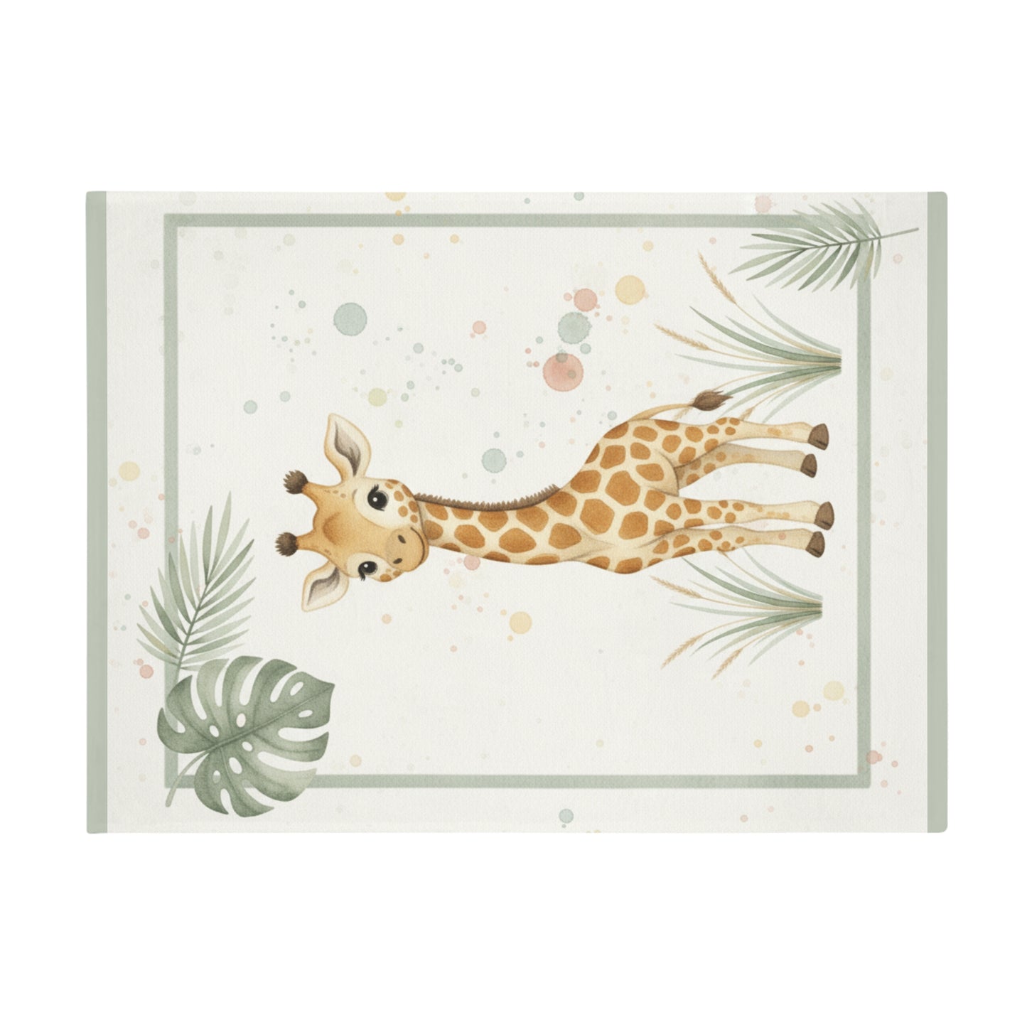 Baby Giraffe 2- Baby Safari Plush Blanket -Coordinates with Baby Safari nursery items Baby