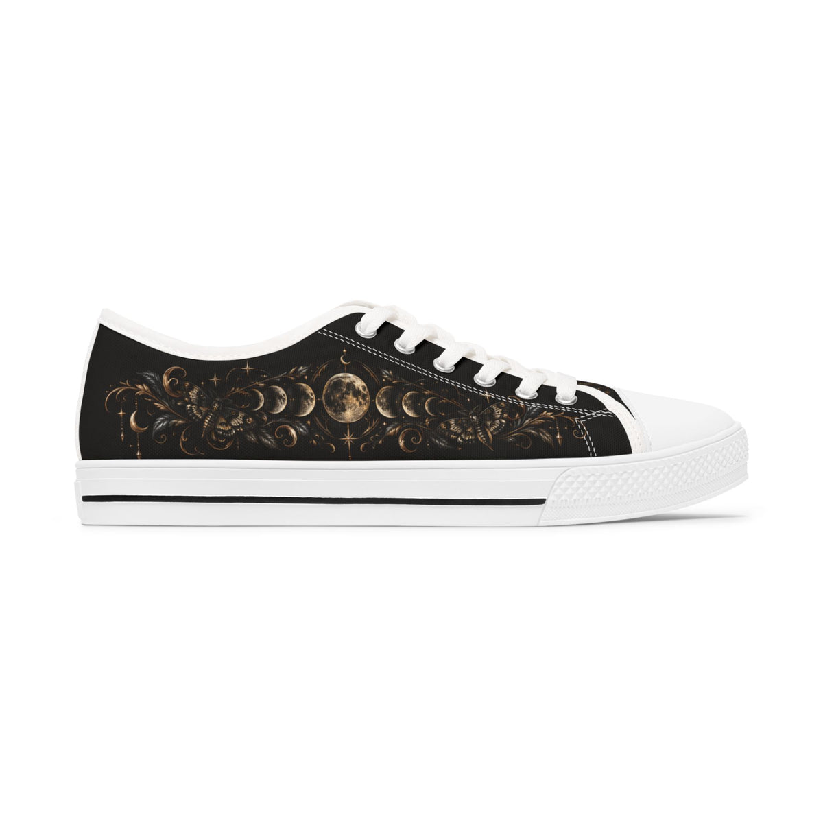 Low Top Sneakers — Gothic Celestial Lunar Pattern