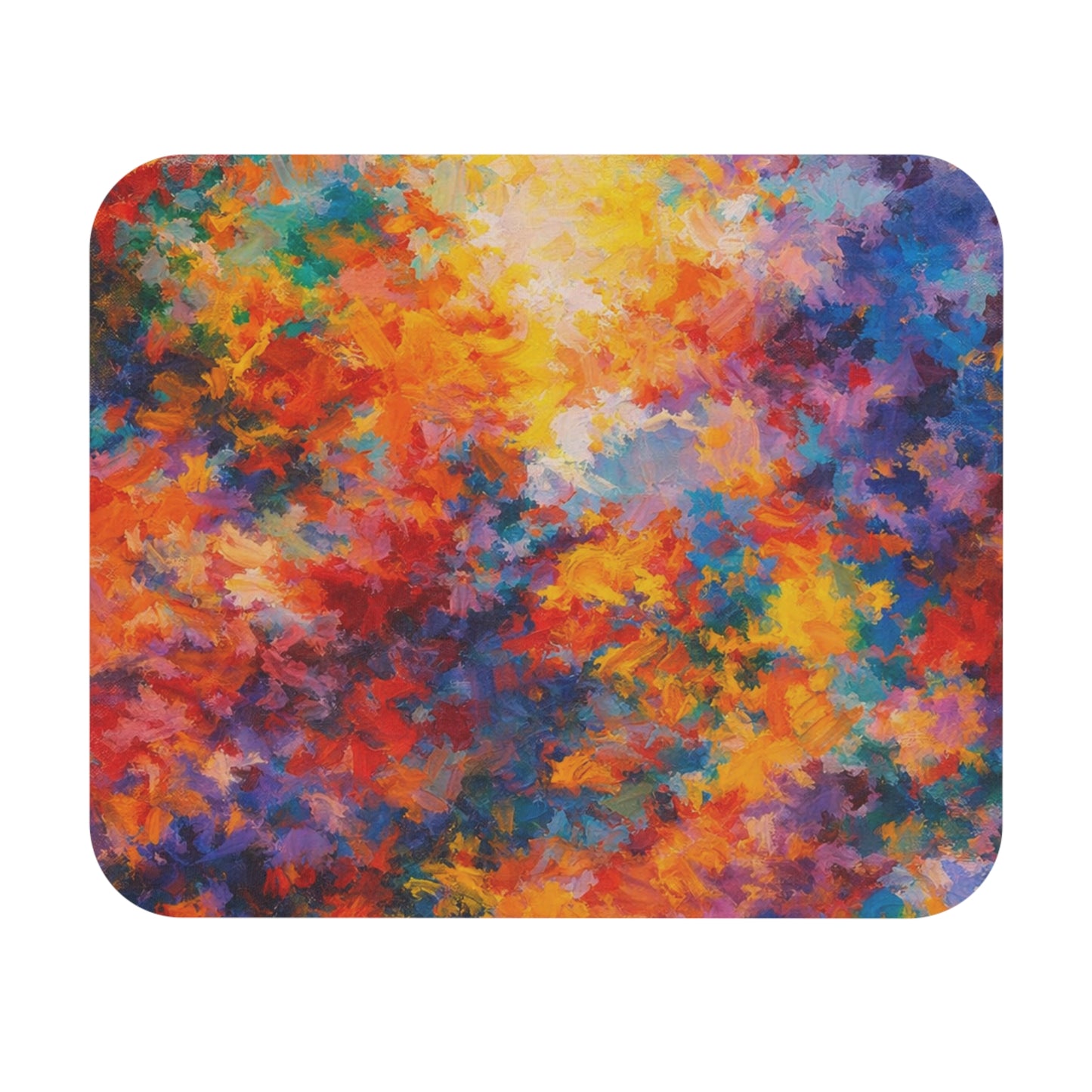Abstract Color Burst Mouse Pad — Vibrant Painterly Desk Mat