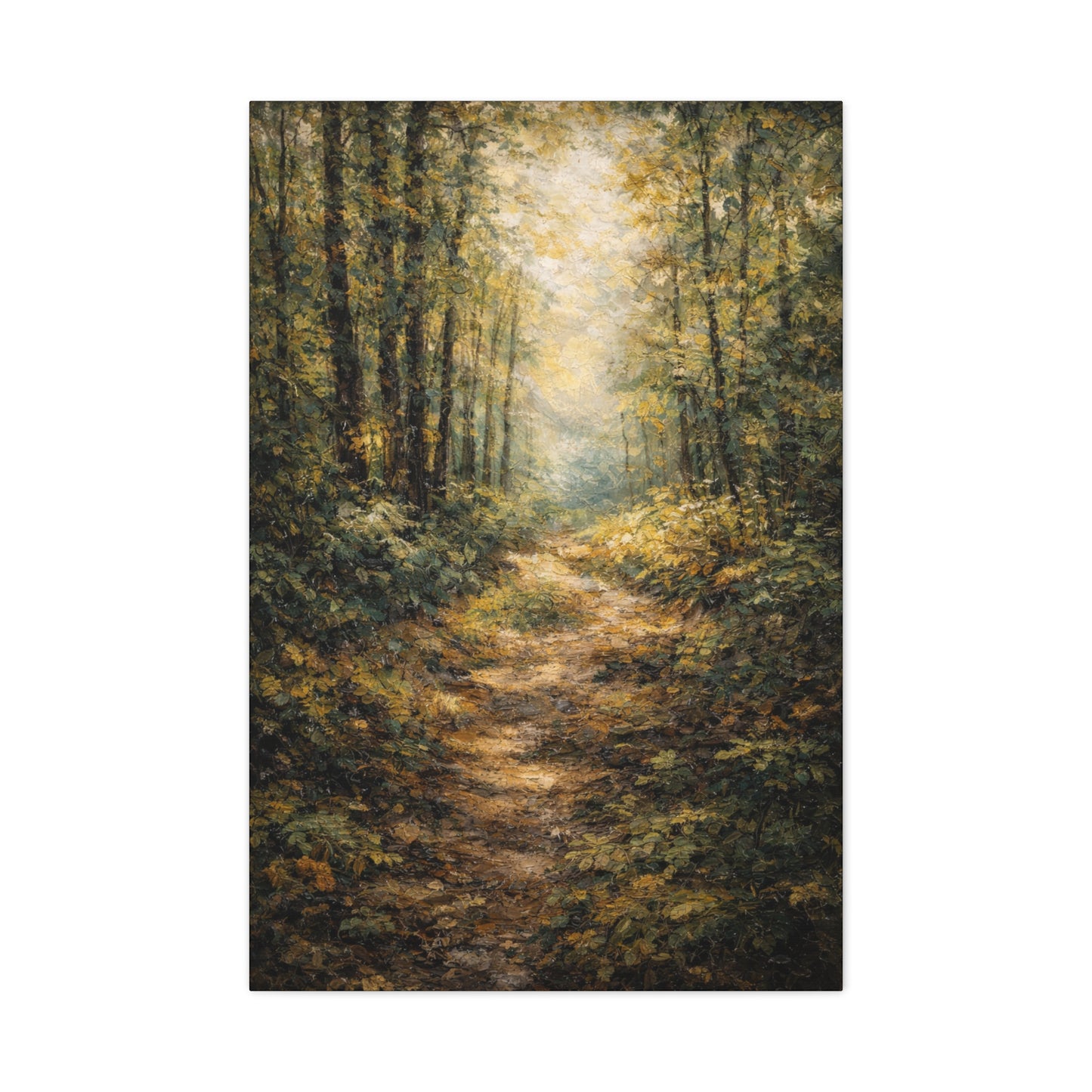 Lienzo Mate para Pared Sendero del Bosque – Paisaje Arbolado Tranquilo