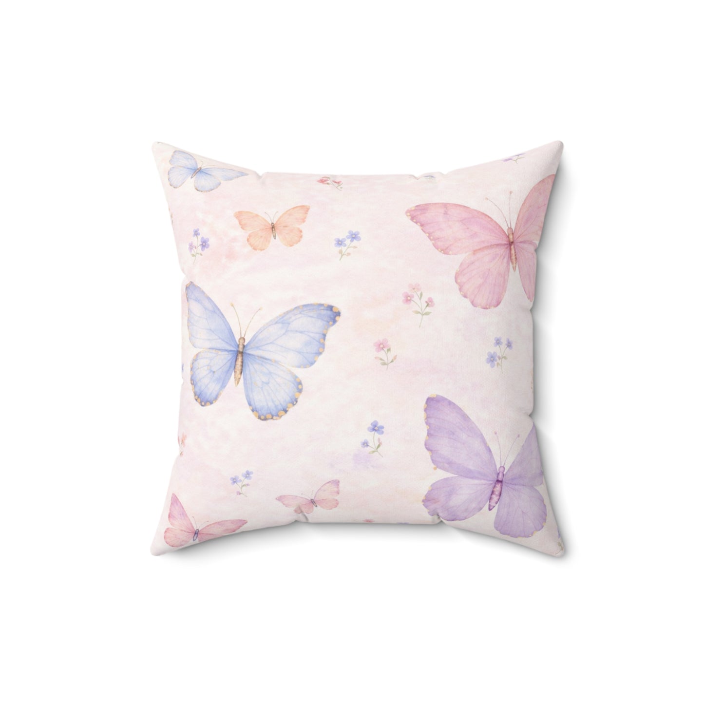 Cojín Cuadrado de Antelina Mariposa Rosa