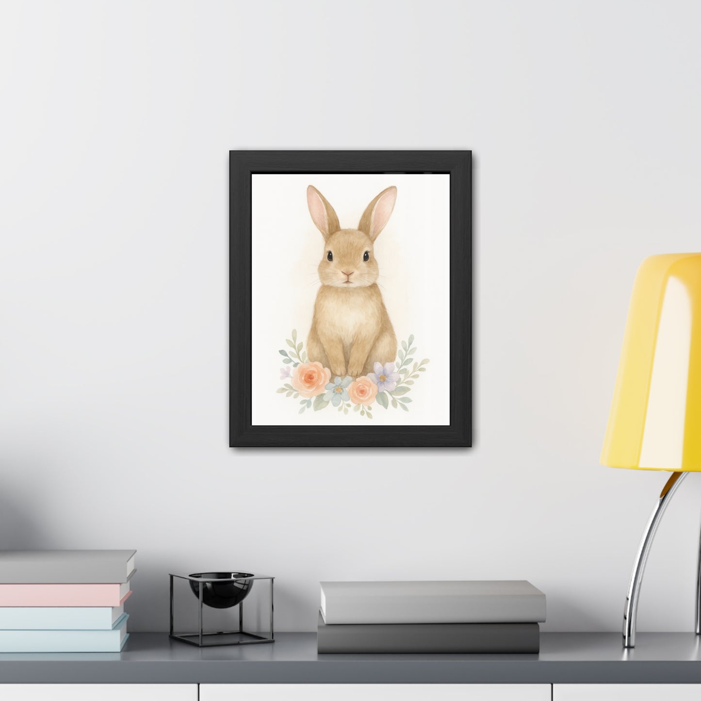 Póster enmarcado Conejo - Amigos del bosque estilo rústico chic