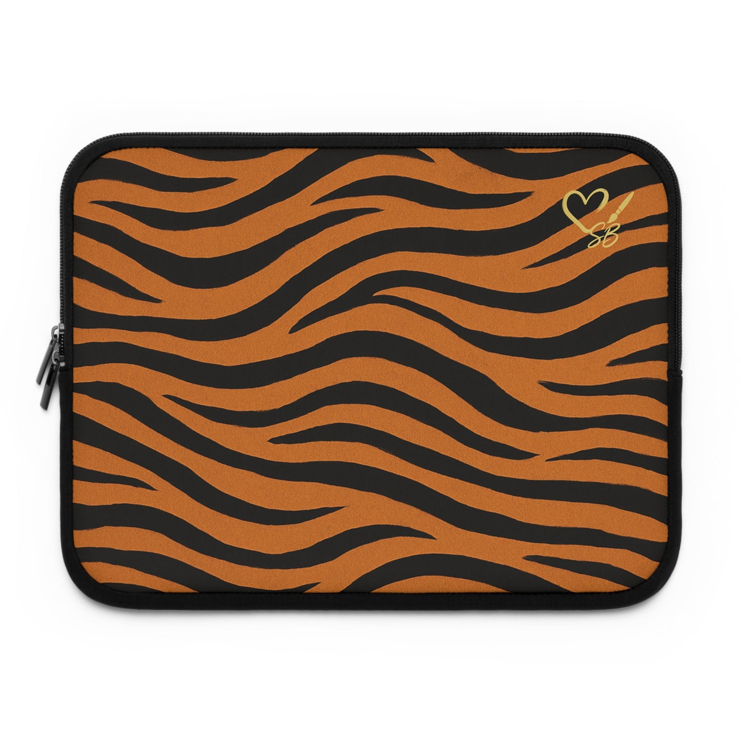 Funda para portátil con estampado de rayas de tigre – Estuche protector con estampado animal naranja y negro