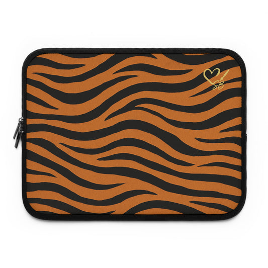 Funda para portátil con estampado de rayas de tigre – Estuche protector con estampado animal naranja y negro