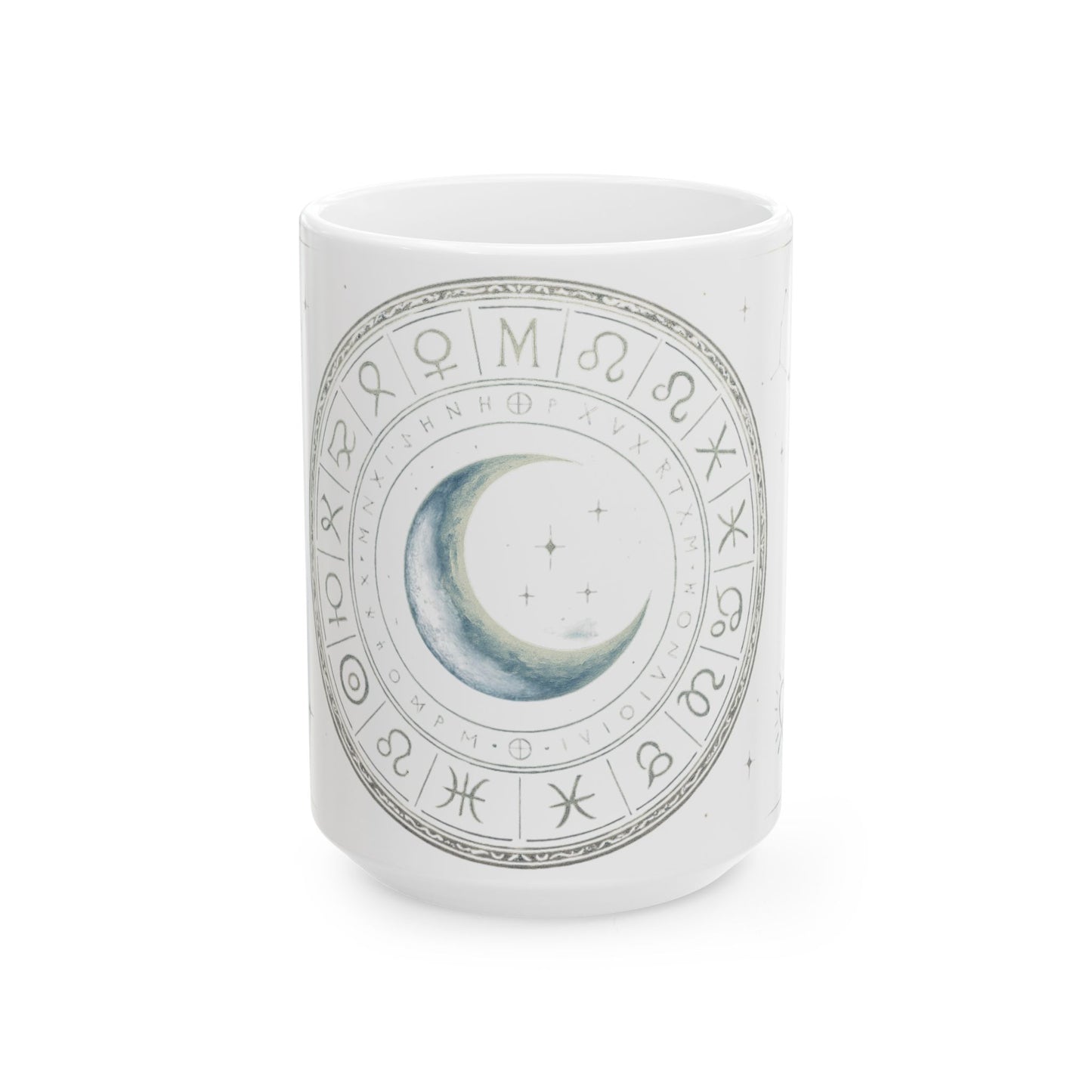 Taza Blanca Stellar Nova — Taza de Café de Cerámica de Astrología Celestial (325ml/444ml)