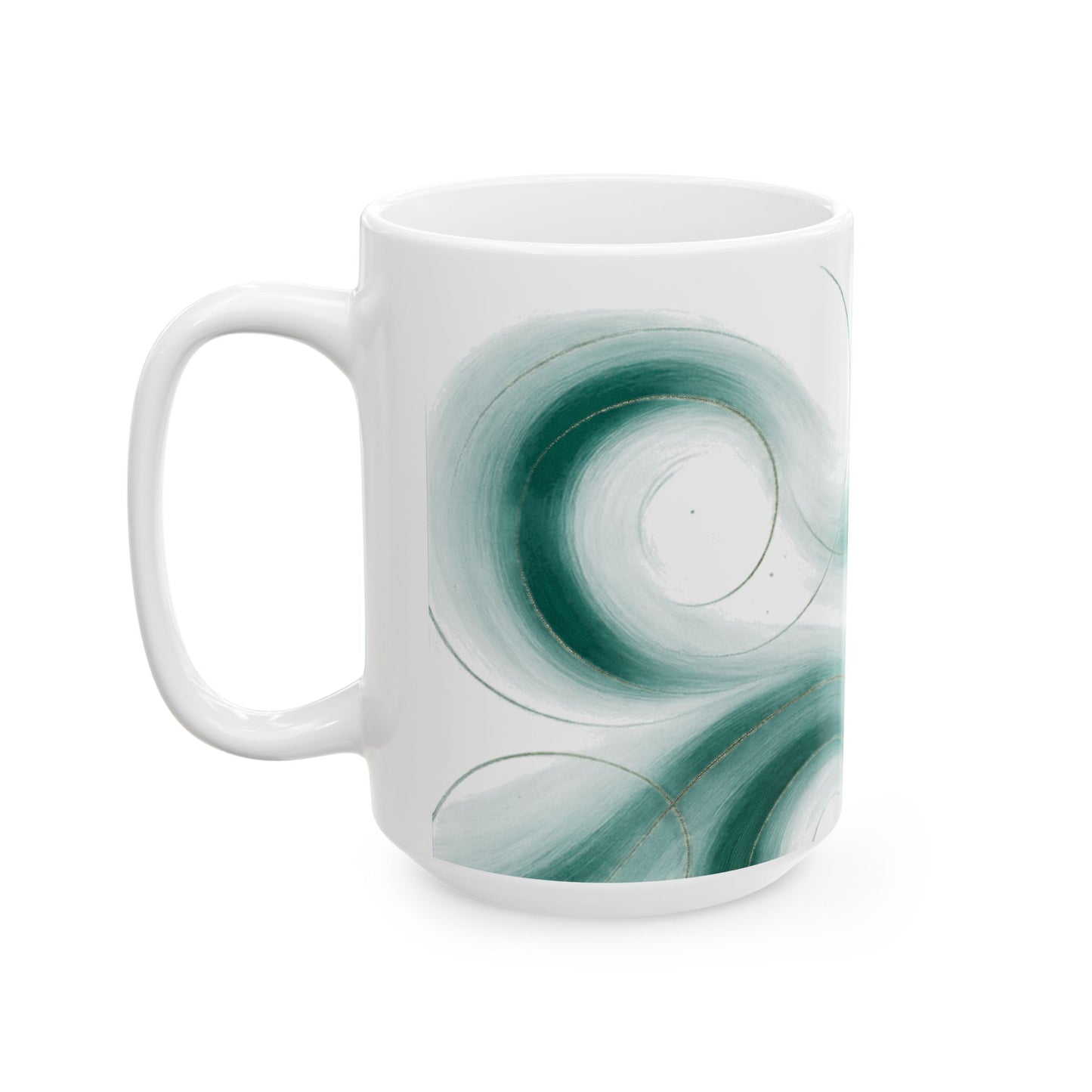 Bruma Marina, Colección Alma 3 — Taza de café con remolino abstracto (325 ml y 445 ml)