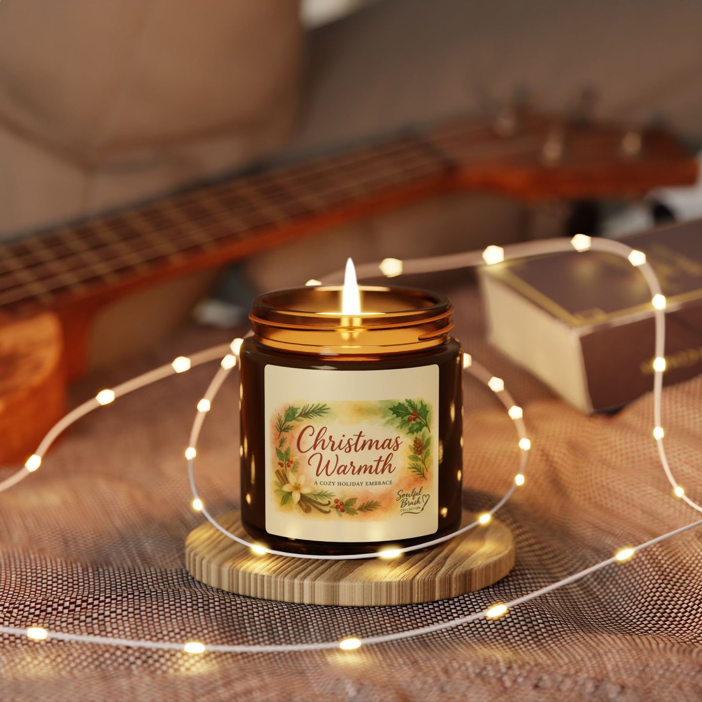 Vela de soja Calor de Navidad — Tarro ámbar (varios tamaños)
