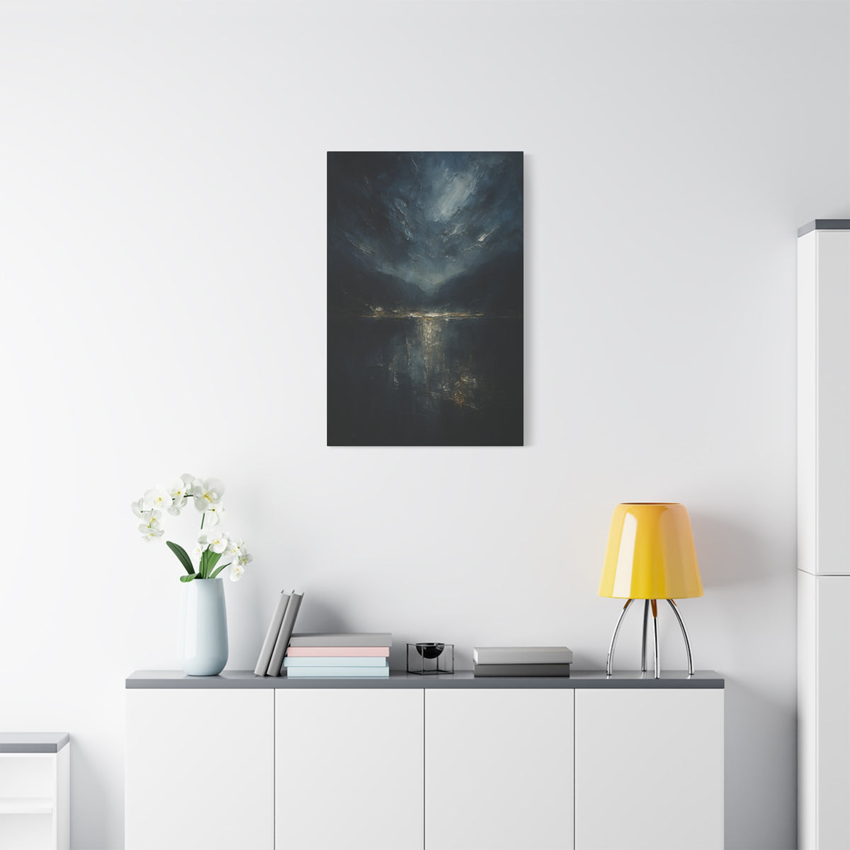 Misty Mountian Evening Solitude-  Abstract landscape Collection -Fine Art Canvas Print