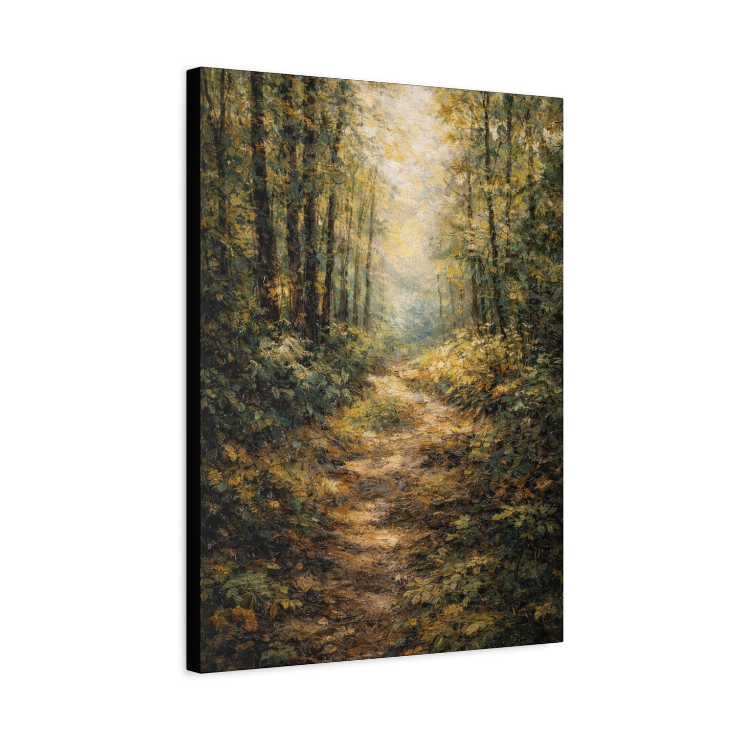 Lienzo Mate para Pared Sendero del Bosque – Paisaje Arbolado Tranquilo