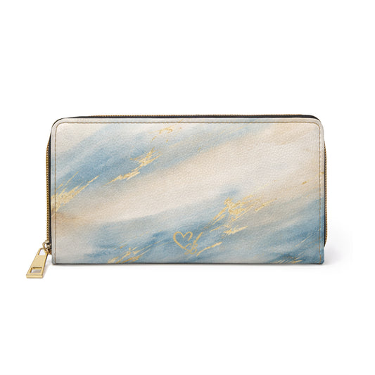 Billetera con cremallera Coastal — Elegante billetera Coastal con cremallera y diseño abstracto