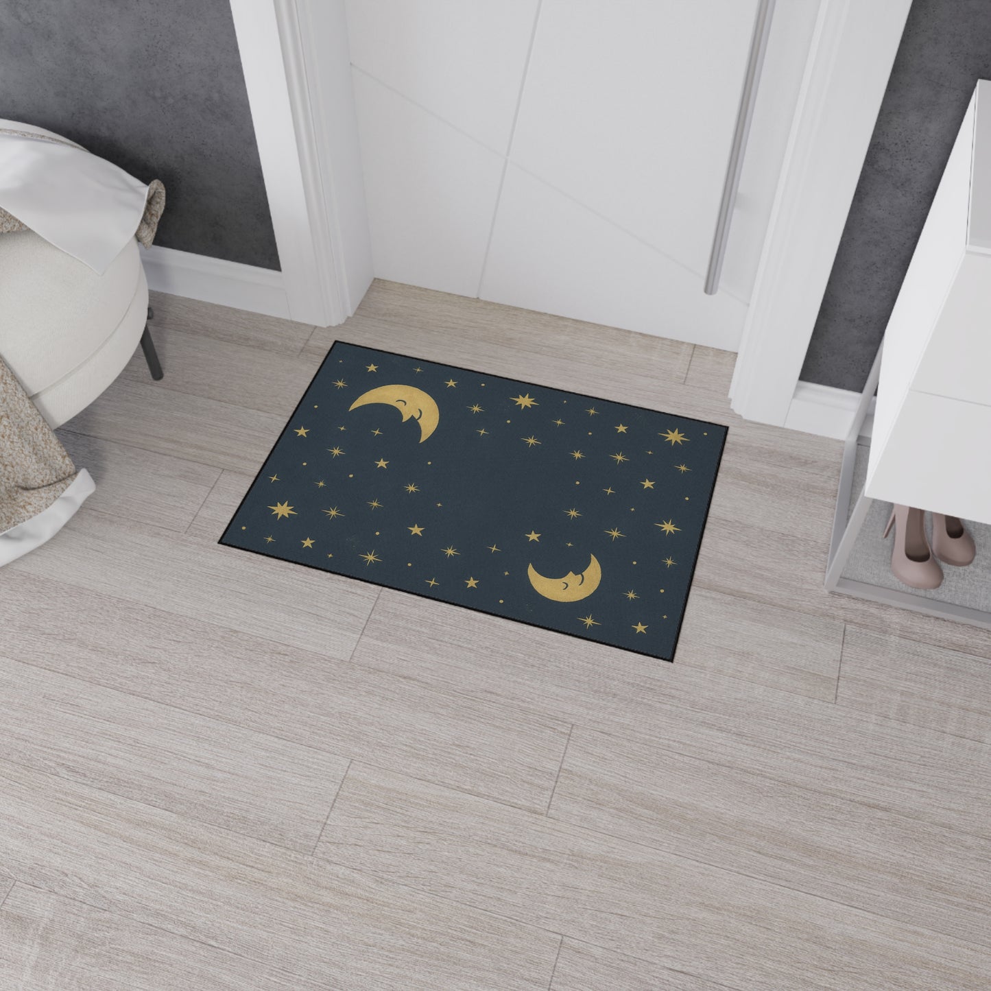 Felpudo resistente To the Moon & Stars — Felpudo de cielo nocturno para entrada, dormitorio o cuarto del bebé
