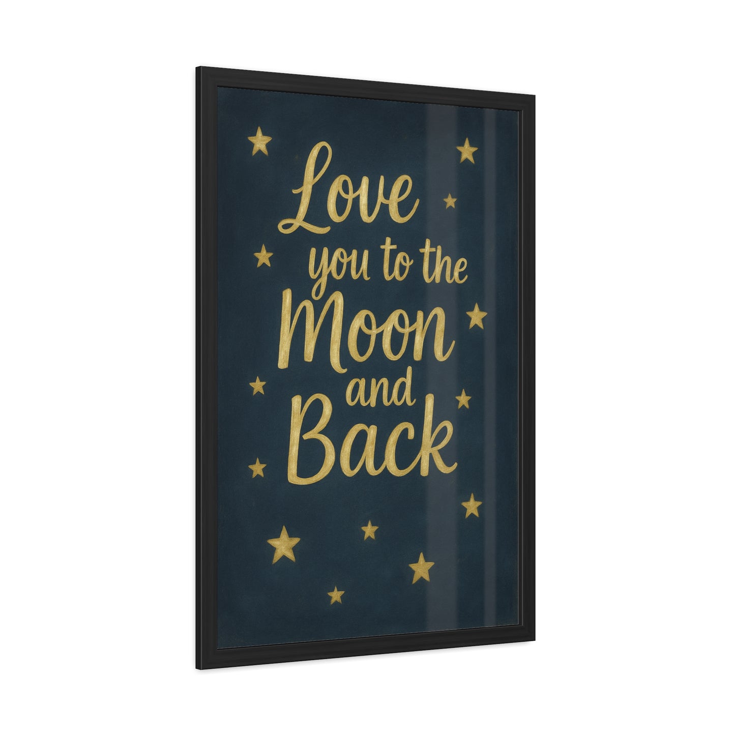 To the Moon and Back-Framed Poster - Gold Script Wall Art (Nursery, Baby Shower, Romantic Gift)-Celestial Dreams