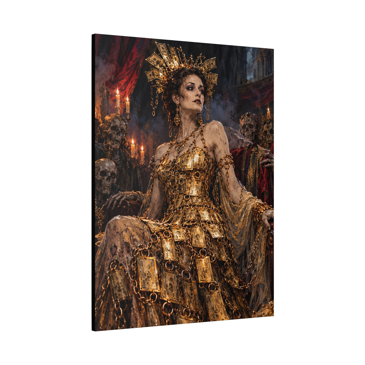 Gilded Dark Fantasy Queen Matte Canvas Wall Art