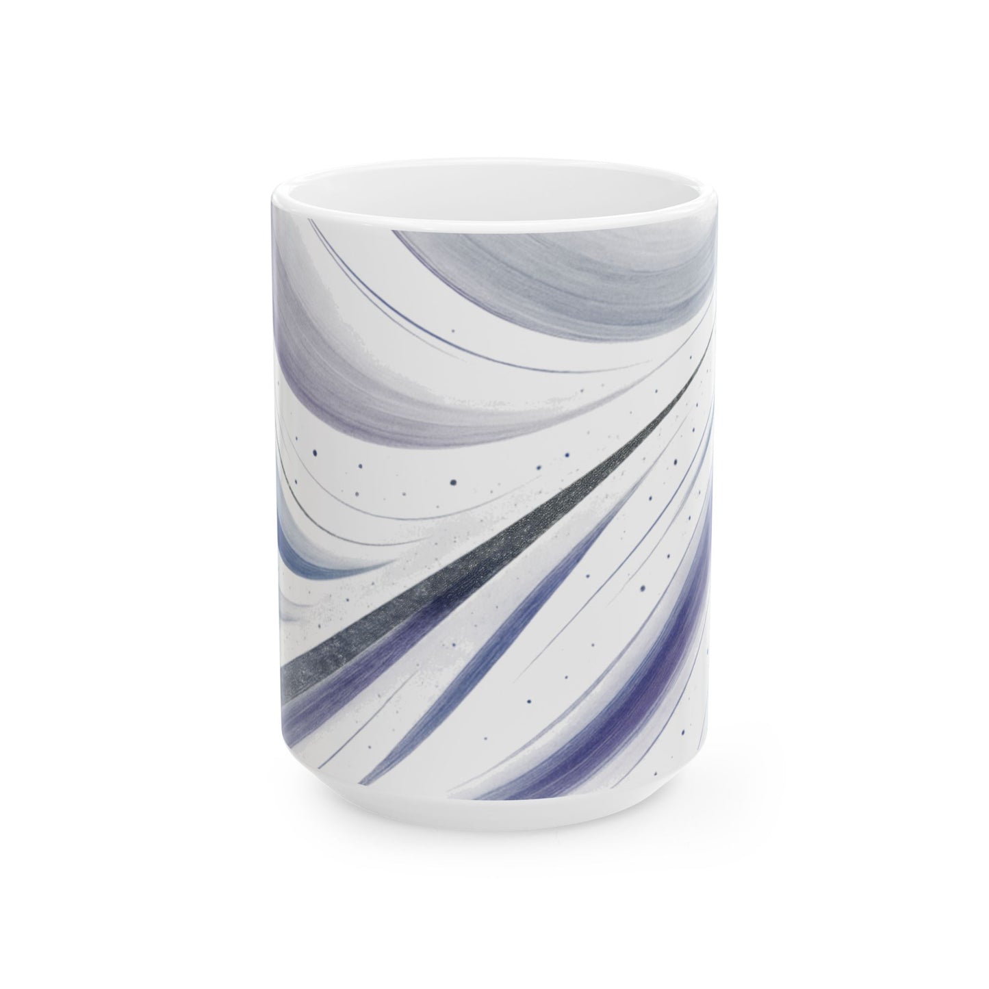 Blue Swirl-Soulful Collection- Ceramic Mug —Wave Pattern Coffee Cup (11oz, 15oz)