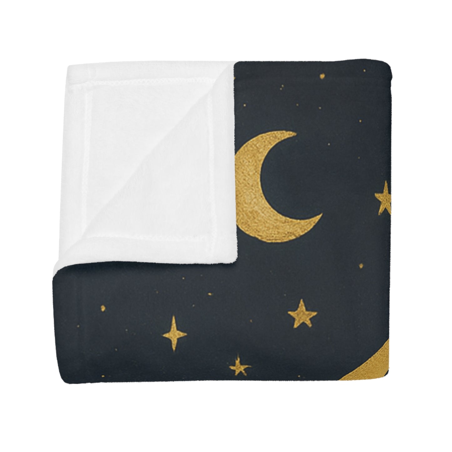 Manta de felpa aterciopelada "A la Luna" — Sueños celestiales-Manta para bebé de noche estrellada y acogedora
