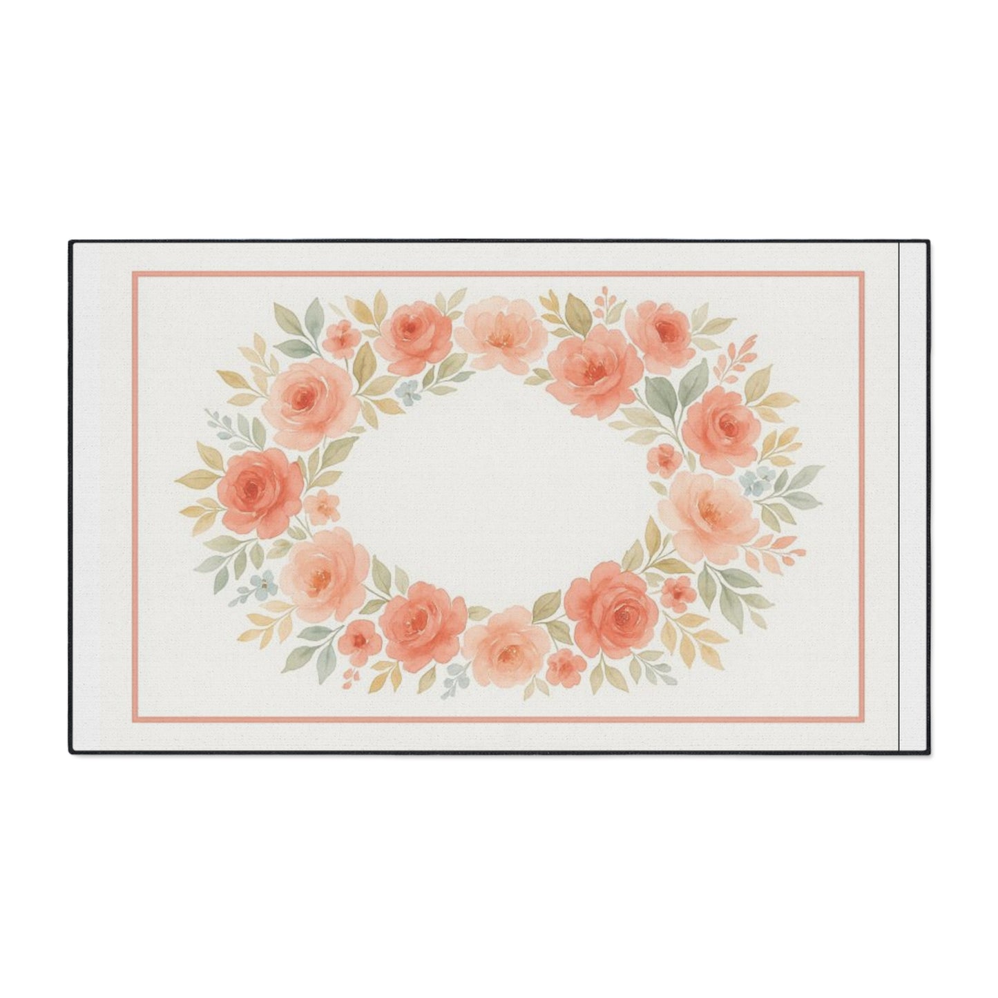 Woodland Friends Nursery Floor Mat — Modern Country Chic-Ring of Roses with Border