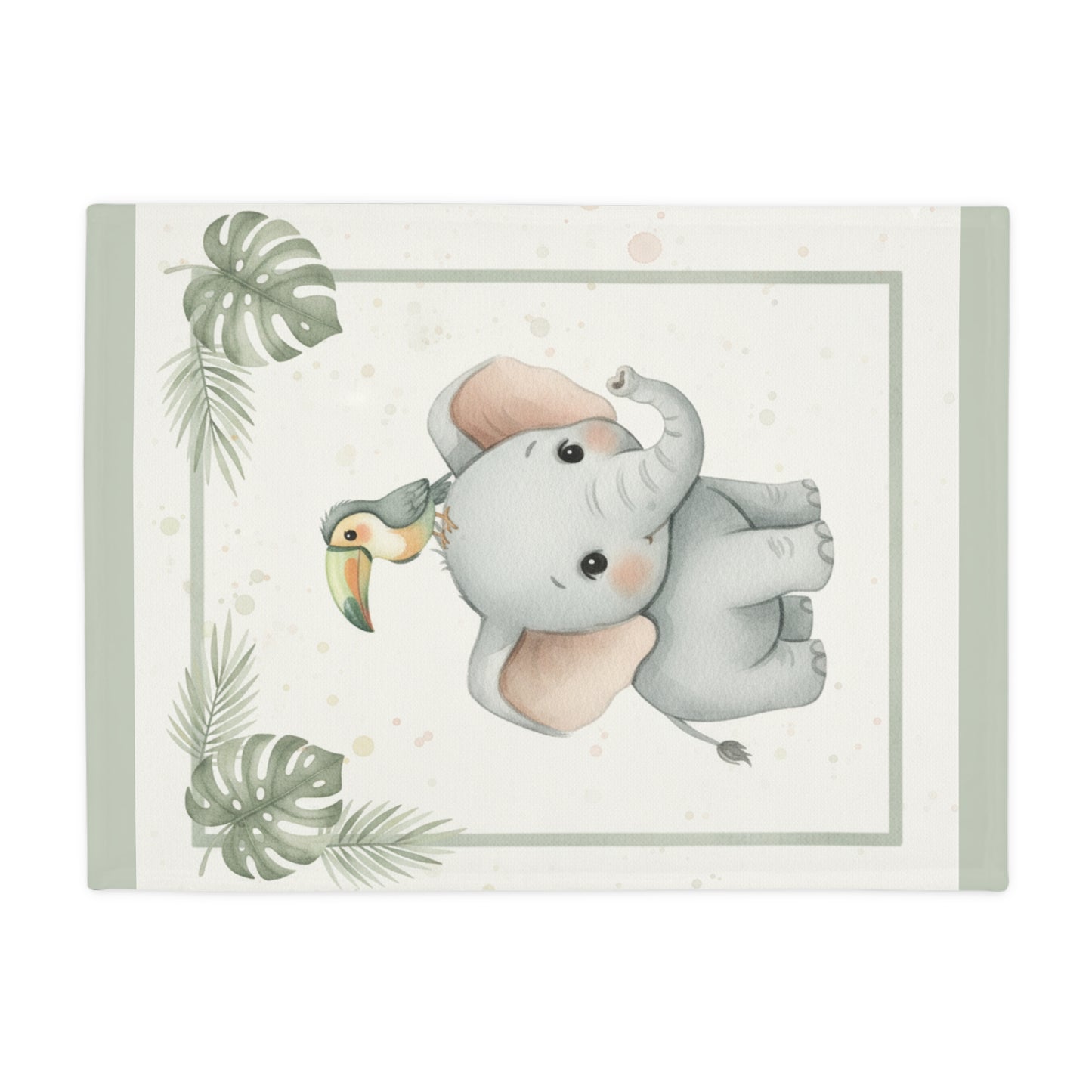 Baby Elephant 2- Baby Safari Plush Blanket -Coordinates with Baby Safari nursery items Baby