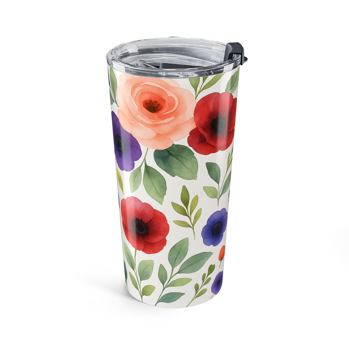 Wildflower and Poppy-20oz Floral Tumbler – Colorful Wildflower Insulated Travel Cup