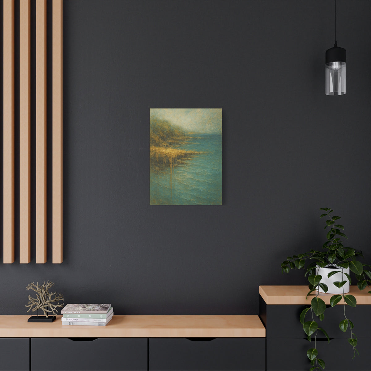 Acantilado Gold Coast-Colección abstracta costera-Lienzo de arte fino
