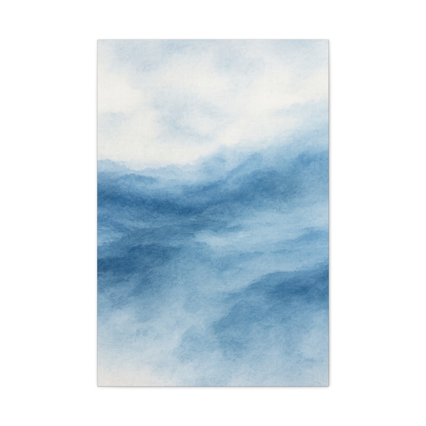 Lienzo Impreso "Océano de Acuarela Azul" 1 - Arte de Pared Estirado Mate