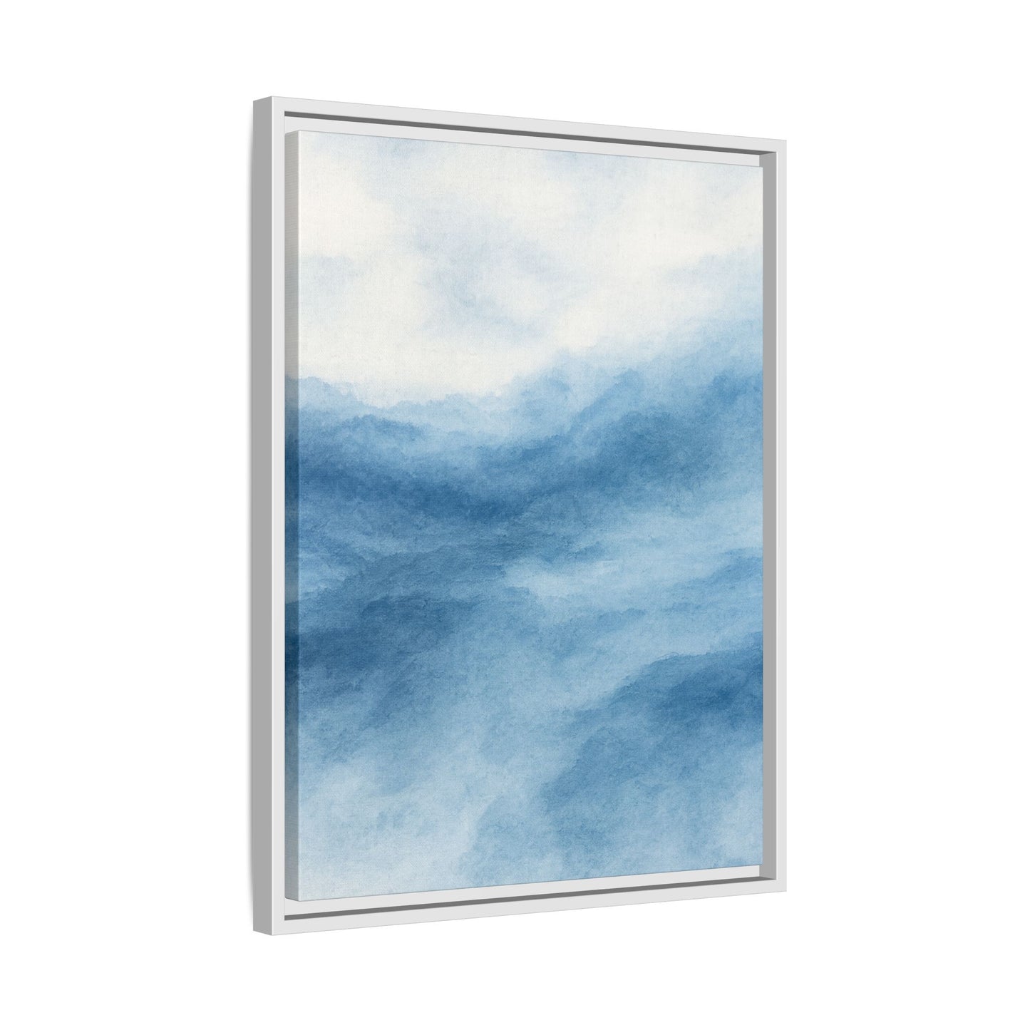 Coastal Whispers 2-Watercolor Abstract Matte Canvas Framed Wall Art