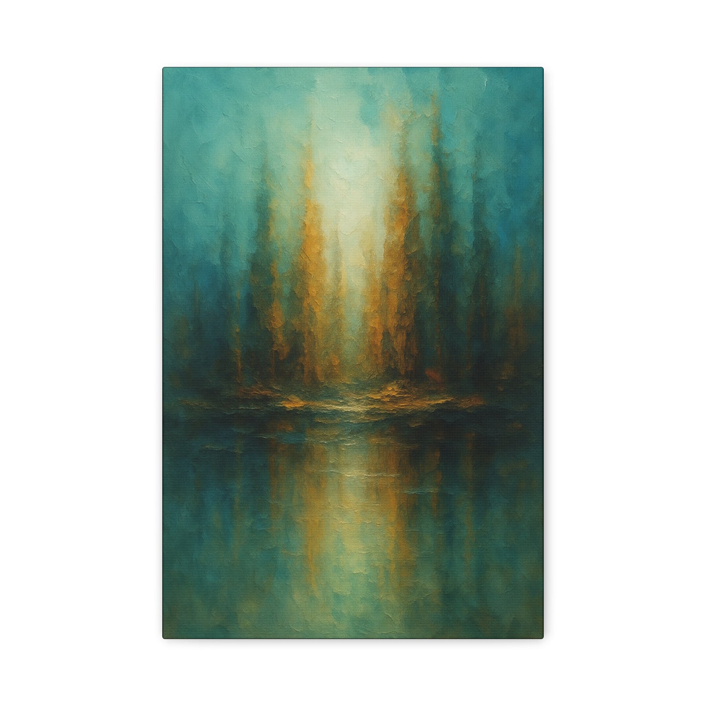 Teal and Gold-Abstract Collection- Canvas Wall Art — Matte Stretched Canvas