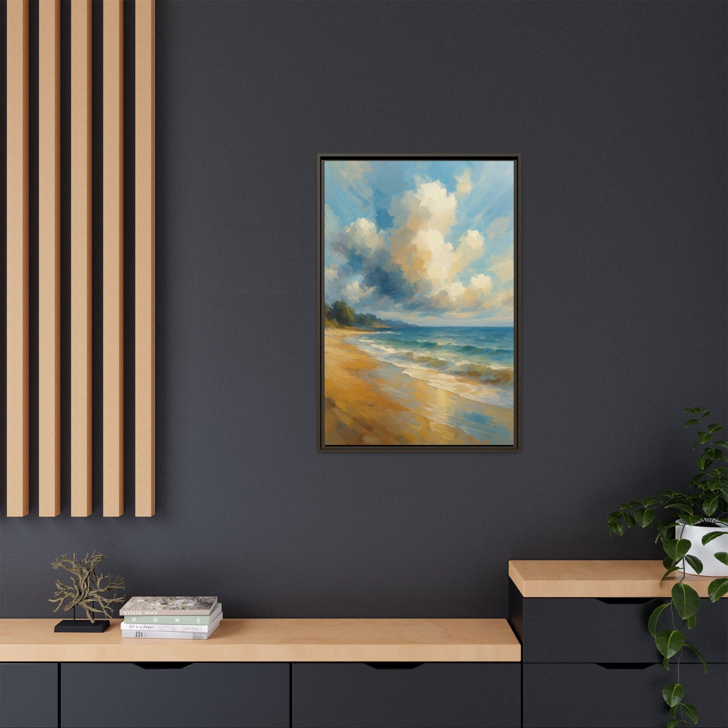 Morning Tide-Coastal Harmony Collection--Framed Seascape Canvas Wall Art
