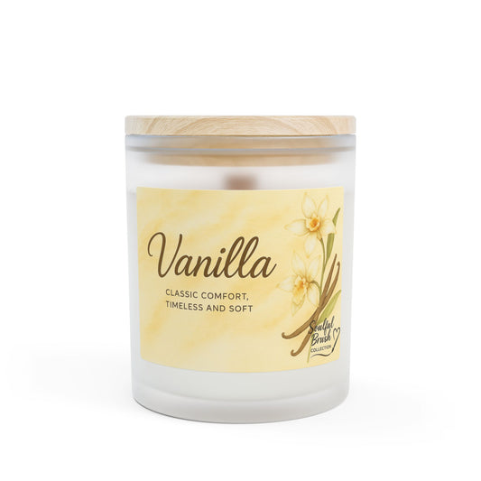 Colección Soulful - 9 maravillosas velas aromáticas — Frasco de vidrio esmerilado de 11 oz con tapa de madera