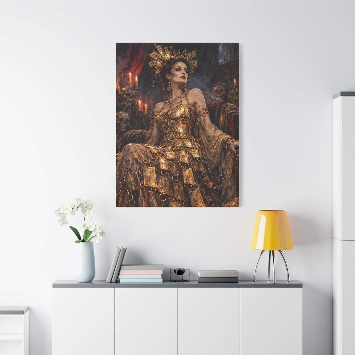 Gilded Dark Fantasy Queen Matte Canvas Wall Art