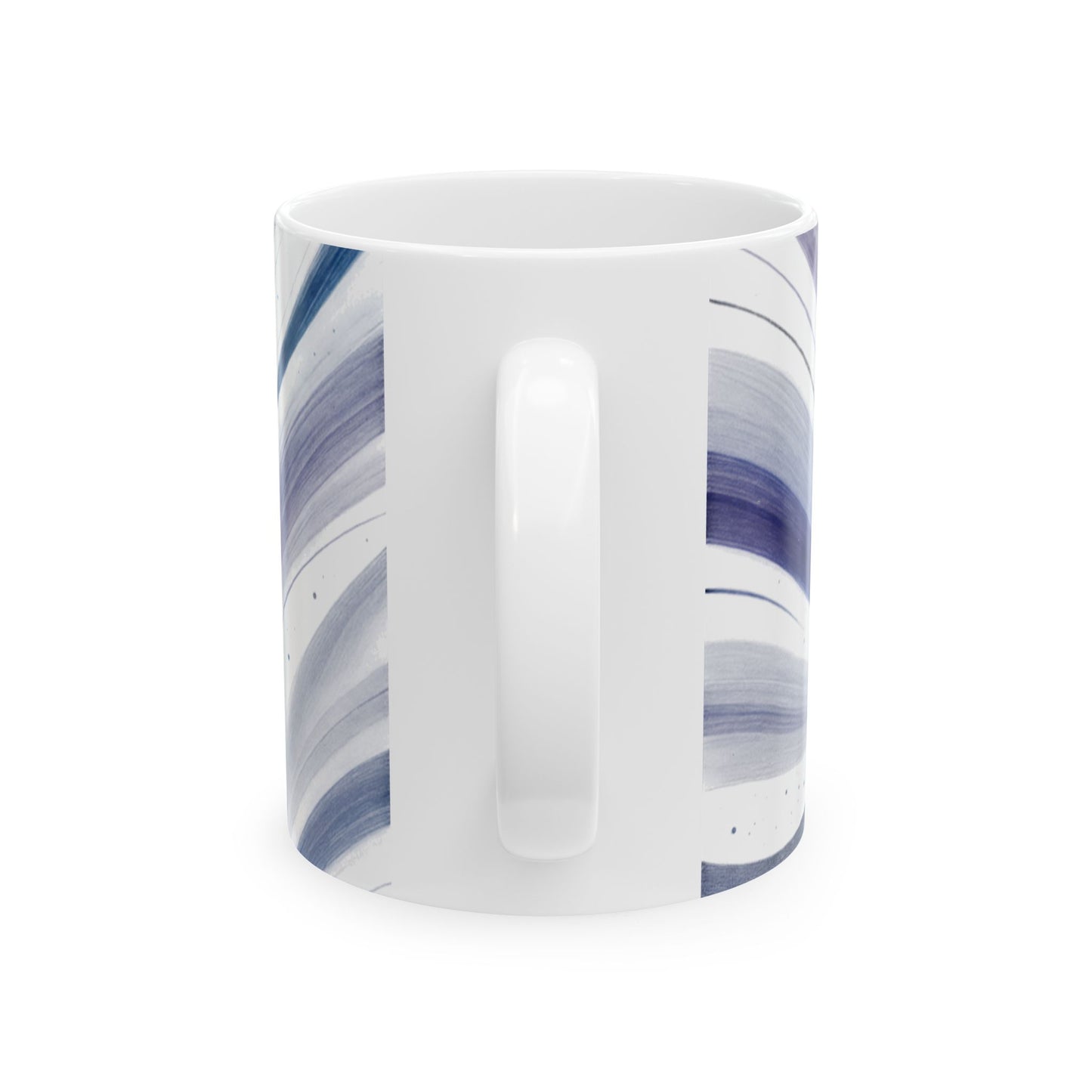 Blue Swirl-Soulful Collection- Ceramic Mug —Wave Pattern Coffee Cup (11oz, 15oz)