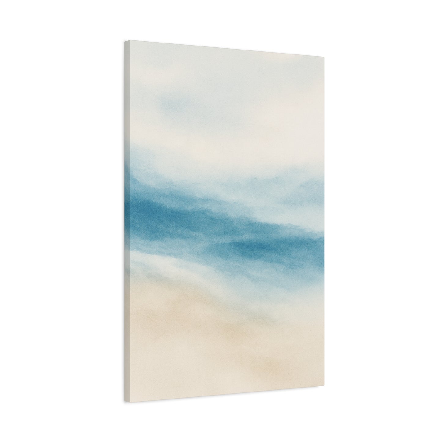 Lienzo decorativo de pared en acuarela azul Océano 2 - Acabado mate estirado