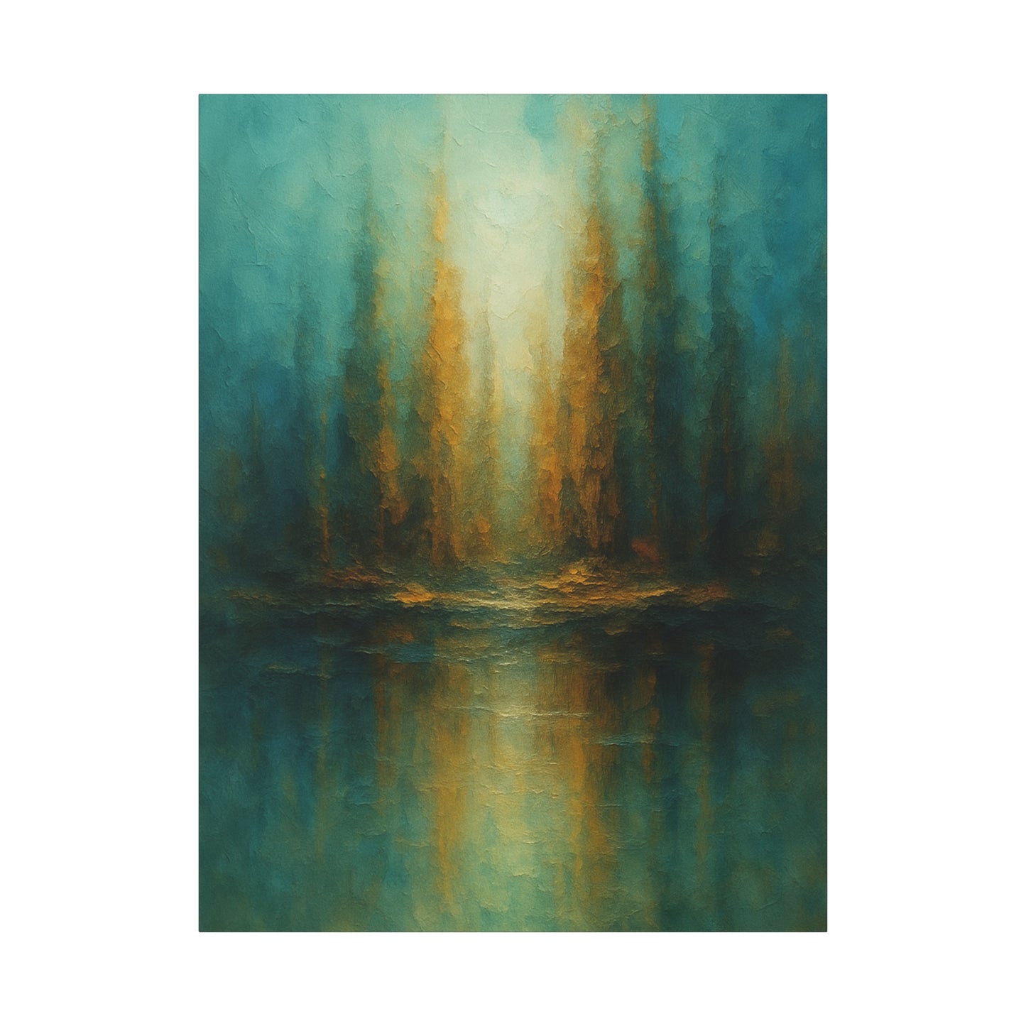 Teal and Gold-Abstract Collection- Canvas Wall Art — Matte Stretched Canvas