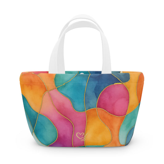 Vicky- Artisan Luxe Collection- Lunch Bag — Vibrant Watercolor Tote for Work, School & Picnics