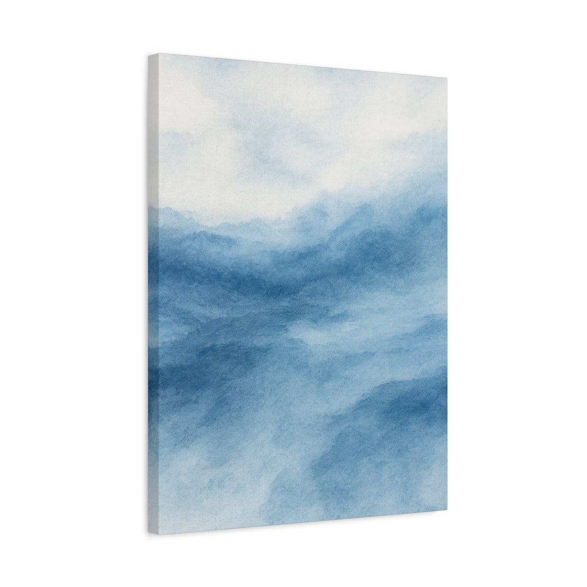 Blue Watercolor Ocean Canvas Print 1- Matte Stretched Wall Art