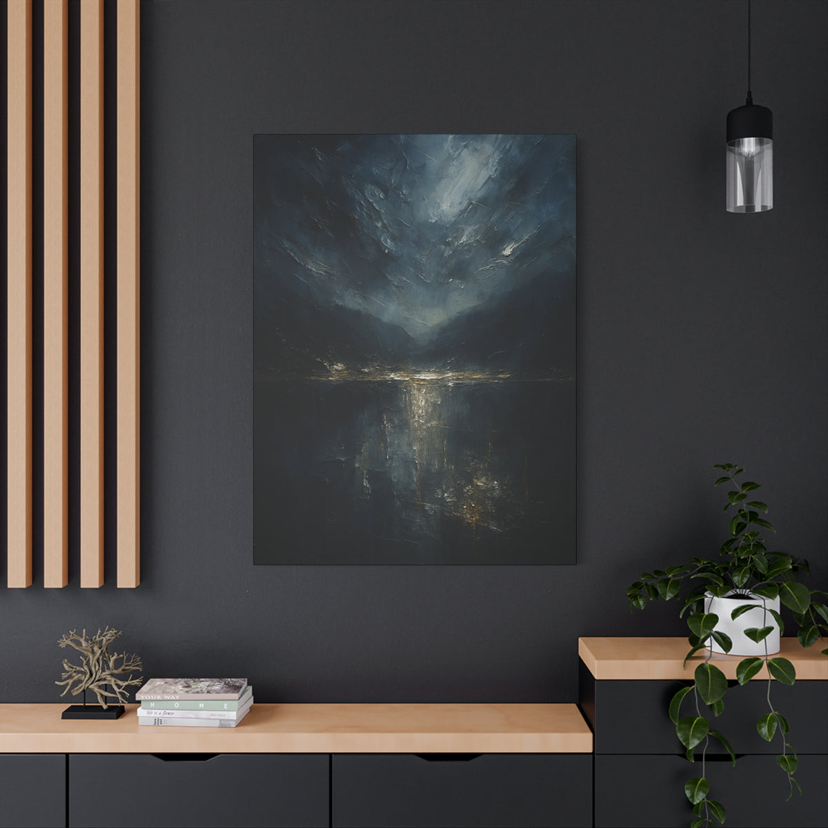 Misty Mountian Evening Solitude-  Abstract landscape Collection -Fine Art Canvas Print