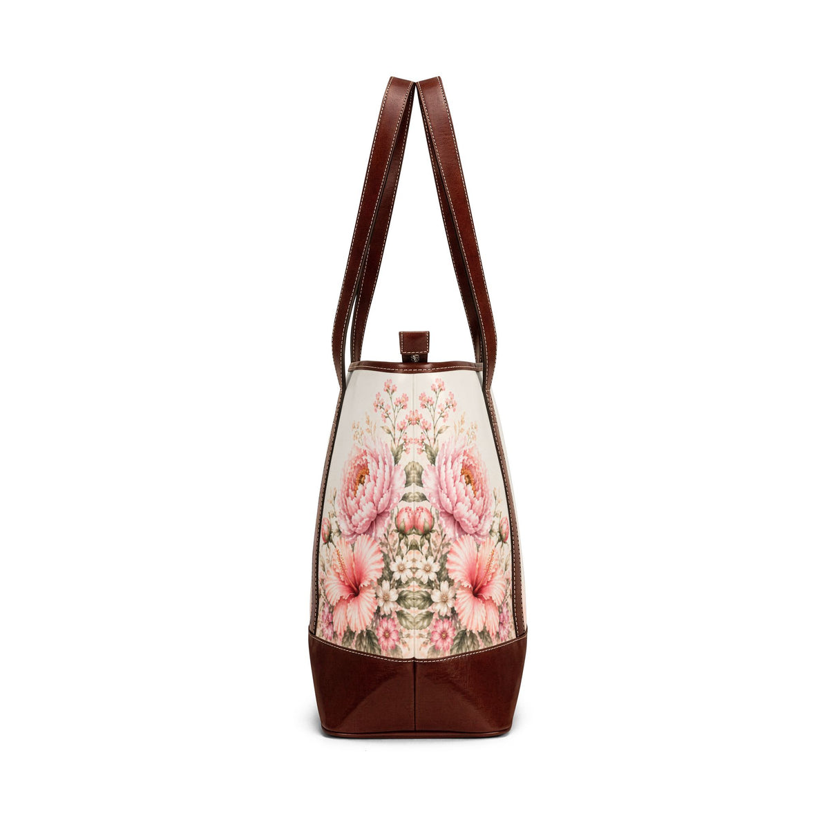 Quiet Bloom-Floral Canvas Tote Handbag — Blush Peony Garden Everyday Tote