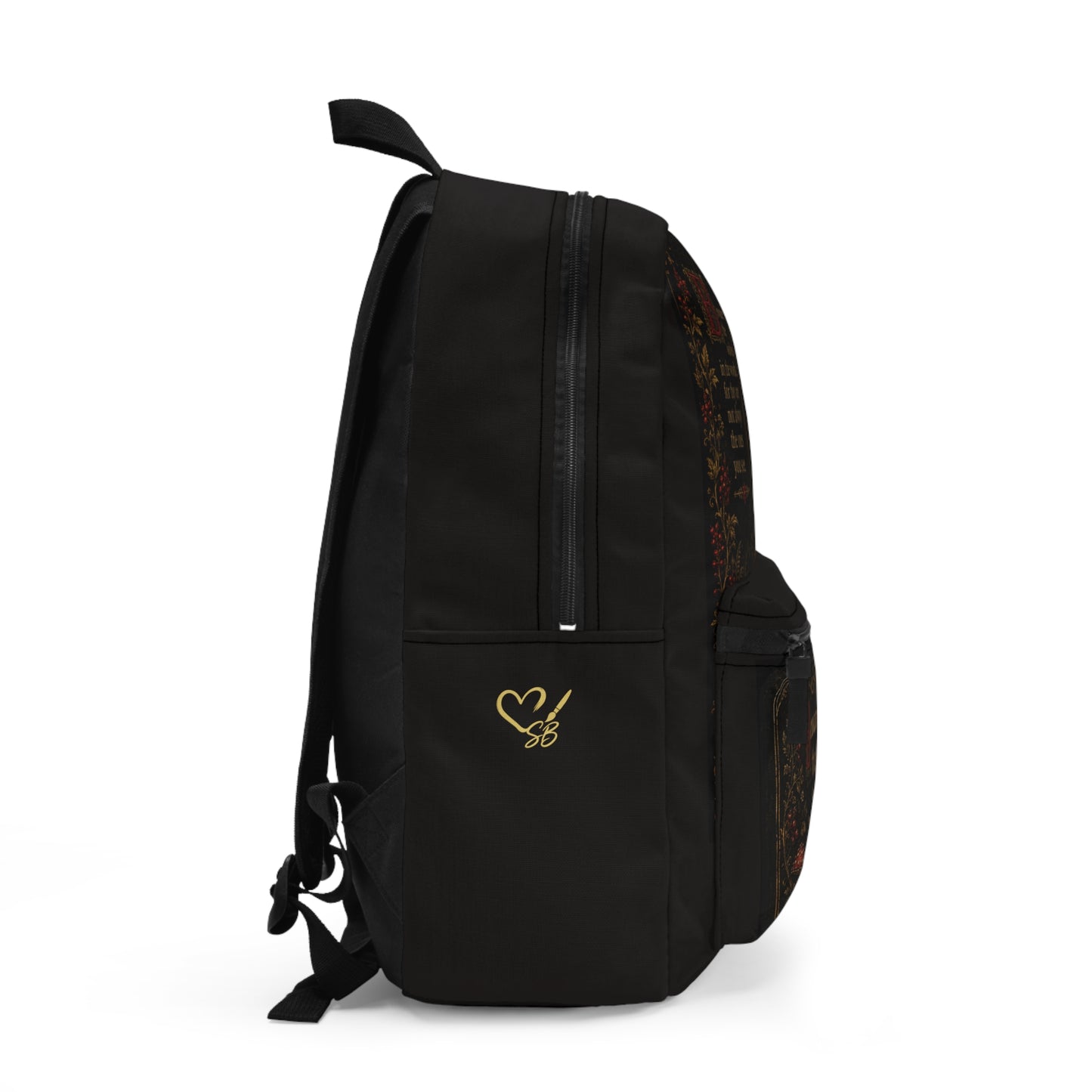 Backpack — Gothic Red Riding Hood Forest Quote Bag: “Beware the path that strays from home”
