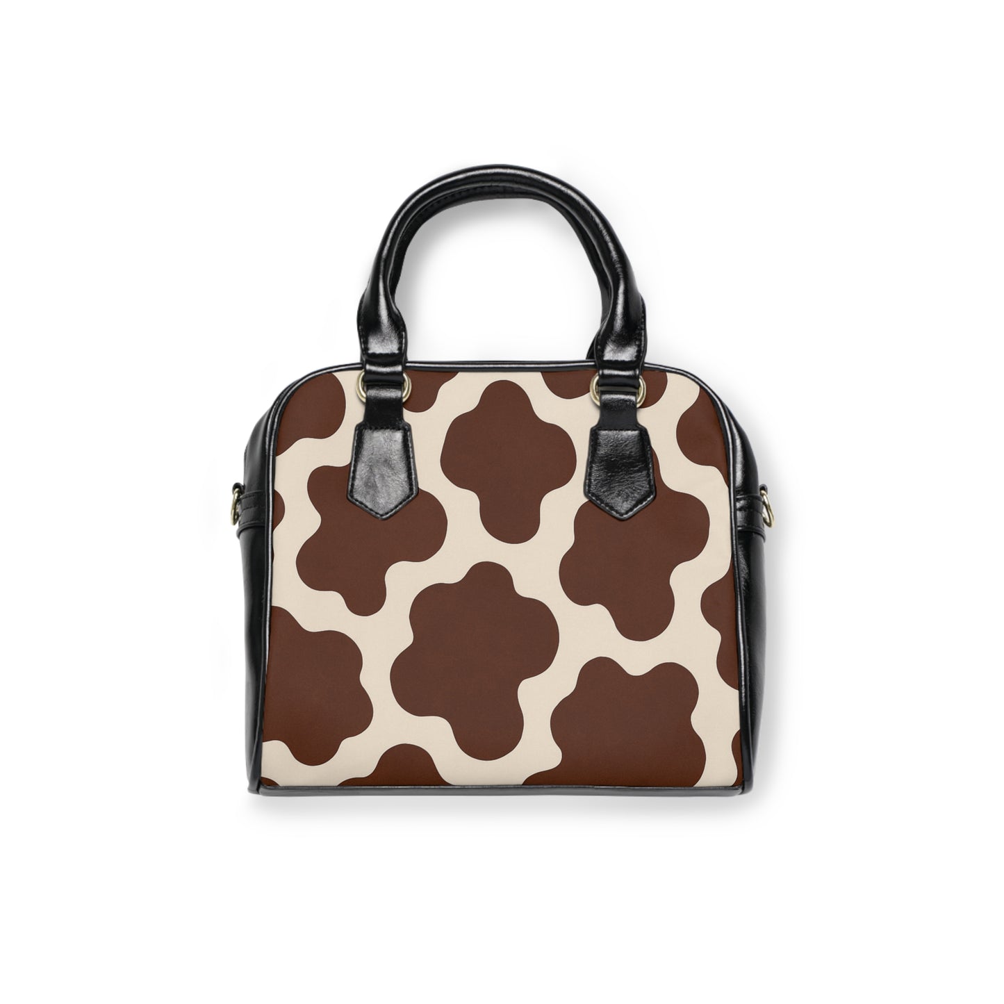 Bolso de hombro con estampado de vaca — Bolso de mano retro con estampado de piel de vaca marrón