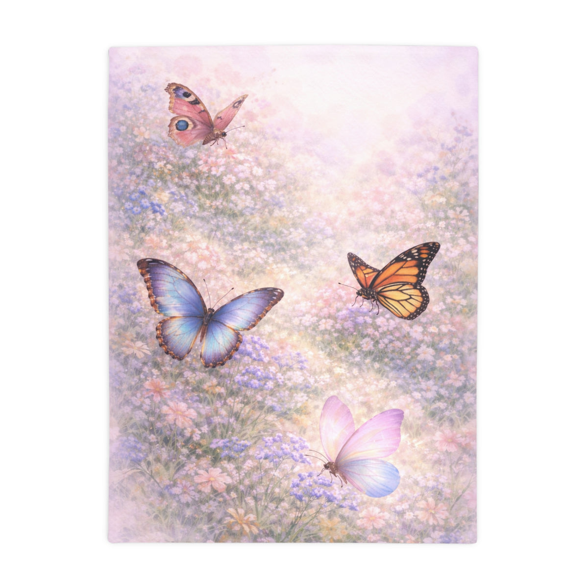 Manta para bebés y niños pequeños con diseño de mariposas, manta para cuna con estampado floral en colores pastel para bebés y niños pequeños