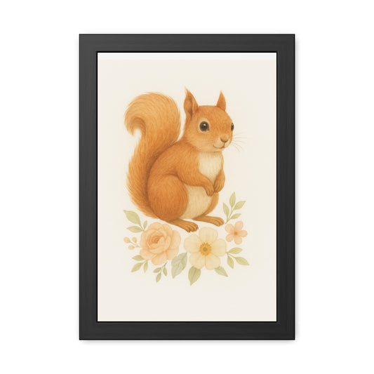 Squirel-Woodland Friends Country Chic Framed Poster